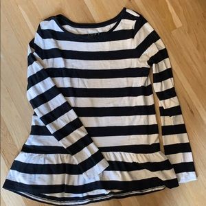 Black and white striped long sleeve shirt